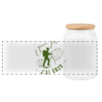 Je peux pas j'ai GR20, cadeau pour randonneur ! - Boîte à biscuits avec couvercle en bois - blanc - Devant