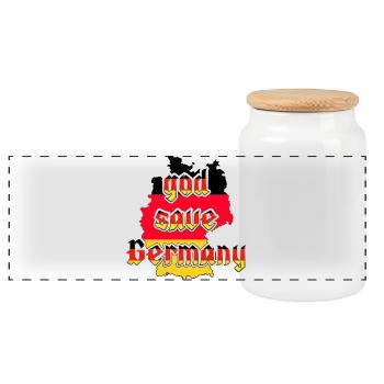 Gott schütze Deutschland - Panorama Keksdose mit Holzdeckel - Weiß - Vorne