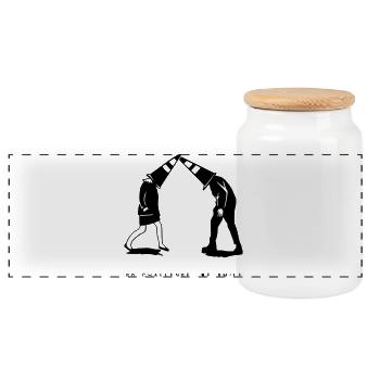 Restez idiot | parce que pourquoi pas - Boîte à biscuits avec couvercle en bois - blanc - Devant