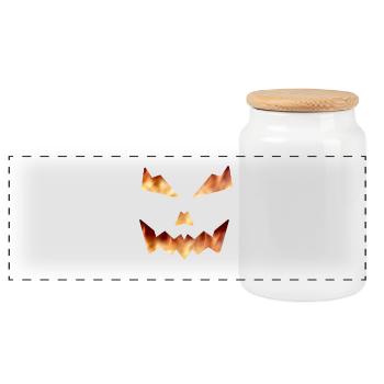 cetrouille d'halloween - Boîte à biscuits avec couvercle en bois - blanc - Devant