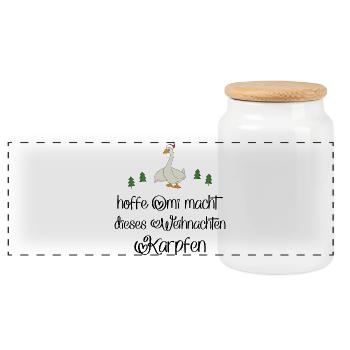 Lustige Geschenke zu Weihnachten - Panorama Keksdose mit Holzdeckel - Weiß - Vorne