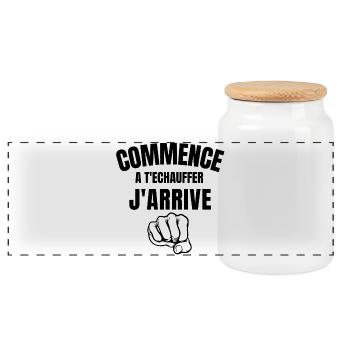 bagarre, se bagarrer, bagarreur, faire la bagarre - Boîte à biscuits avec couvercle en bois - blanc - Devant
