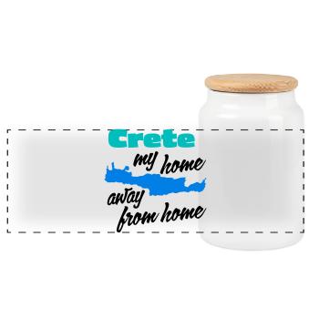Crète – ma deuxième maison - Boîte à biscuits avec couvercle en bois - blanc - Devant