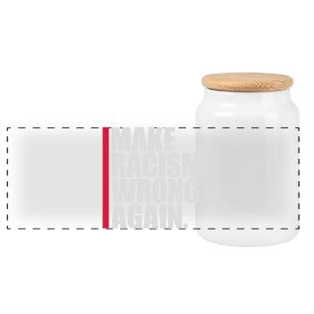 make racism wrong again - Panoramic Cookie Jar with Wooden Lid - white - Front