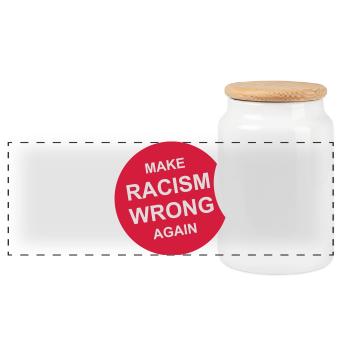 make racism wrong again - Panorama Keksdose mit Holzdeckel - Weiß - Vorne