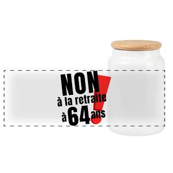 réforme des retraites, retraité, retraitée - Boîte à biscuits avec couvercle en bois - blanc - Devant