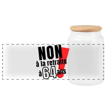 réforme des retraites, retraité, réforme Macron - Boîte à biscuits avec couvercle en bois - blanc - Devant