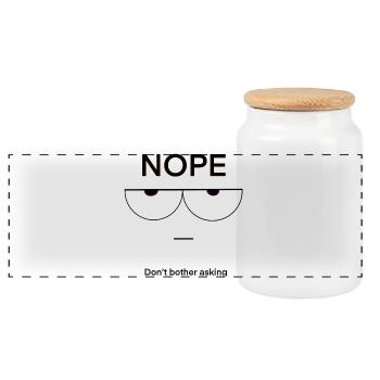 Nope Don't Bother Asking - Panorama Keksdose mit Holzdeckel - Weiß - Vorne