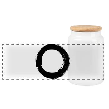 Enso - Boîte à biscuits avec couvercle en bois - blanc - Devant