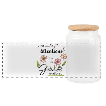 Les petites attentions font les grandes relations - Boîte à biscuits avec couvercle en bois - blanc - Devant