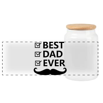 Best dad ever - Boîte à biscuits avec couvercle en bois - blanc - Devant