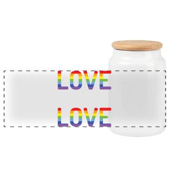 Pride Month - Liebe ist Liebe - Panorama Keksdose mit Holzdeckel - Weiß - Vorne