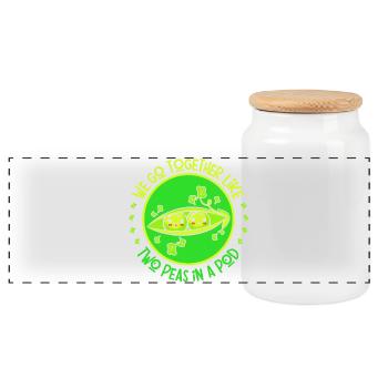 amoureux, tourtereaux, amour sincère - Boîte à biscuits avec couvercle en bois - blanc - Devant