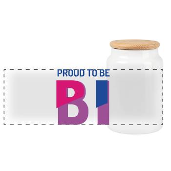 Stolz darauf, bisexuell zu sein - Panorama Keksdose mit Holzdeckel - Weiß - Vorne
