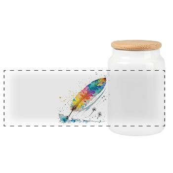 Source - Boîte à biscuits avec couvercle en bois - blanc - Devant