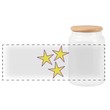 STAR. STARS. STAR. FEAST. ANNIVERSARY. CHRISTMAS - Panoramic Cookie Jar with Wooden Lid - white - Front