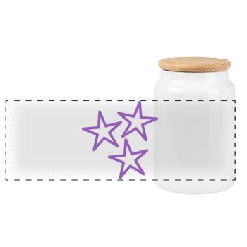 STAR. STARS. STAR. FEAST. ANNIVERSARY. CHRISTMAS. - Panoramic Cookie Jar with Wooden Lid - white - Front
