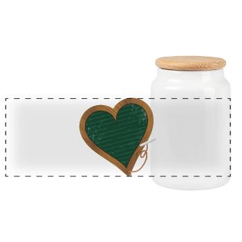 ardoise verte en forme de cœur pour la rentrée scolaire - Boîte à biscuits avec couvercle en bois - blanc - Devant