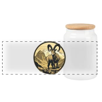 Capricorne - Boîte à biscuits avec couvercle en bois - blanc - Devant