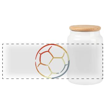 Ballon de handball vintage - Boîte à biscuits avec couvercle en bois - blanc - Devant