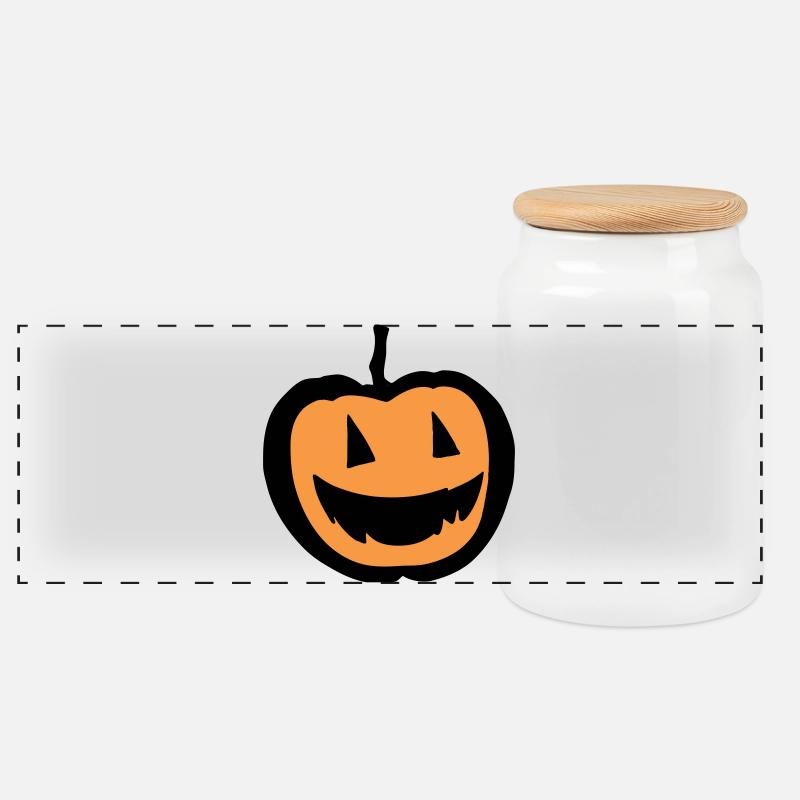 Halloween - Panorama Keksdose mit Holzdeckel - Weiß