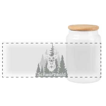 Schwarzwald - Panorama Keksdose mit Holzdeckel - Weiß - Vorne
