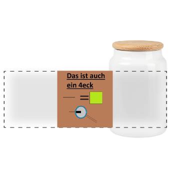 Geometrisches Rätsel Quadrat - Panorama Keksdose mit Holzdeckel - Weiß - Vorne