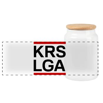 KREISLIGA schwarz - Panorama Keksdose mit Holzdeckel - Weiß - Vorne