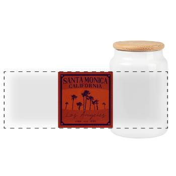 Santa Monica Vintage Design – LA Vibes - Boîte à biscuits avec couvercle en bois - blanc - Devant