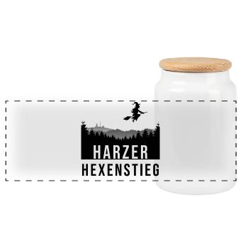 Hexenstieg - Panorama Keksdose mit Holzdeckel - Weiß - Vorne