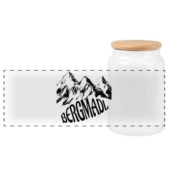 Bergmadl - Panorama Keksdose mit Holzdeckel - Weiß - Vorne