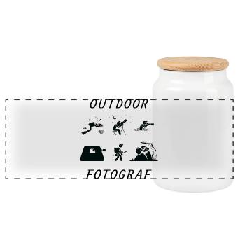 Outdoor Fotograf - Panorama Keksdose mit Holzdeckel - Weiß - Vorne