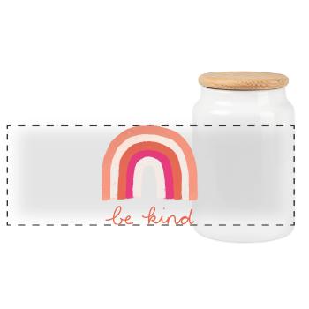 Be Kind Rainbow - Panoramic Cookie Jar with Wooden Lid - white - Front