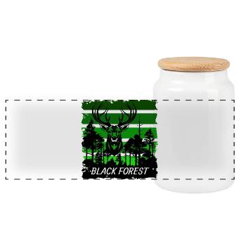 Black Forest - Panorama Keksdose mit Holzdeckel - Weiß - Vorne