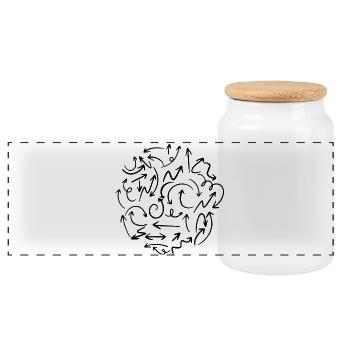 Asked me for directions - Panoramic Cookie Jar with Wooden Lid - white - Front