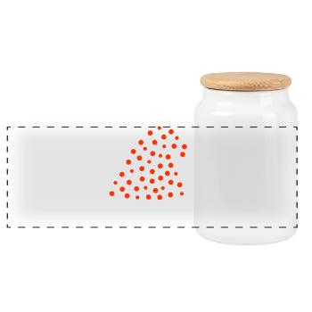 Chapeau de Noël - à pois - Boîte à biscuits avec couvercle en bois - blanc - Devant