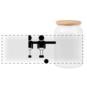 Retro Table Football Foosball Design - Goal Getter - Panoramic Cookie Jar with Wooden Lid - white - Front