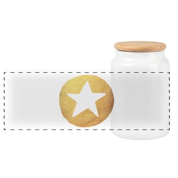 Kreis Gold Stern Weihnachten dekorativ deluxe Xmas - Panorama Keksdose mit Holzdeckel - Weiß - Vorne