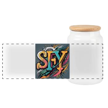 SFY - Panorama Keksdose mit Holzdeckel - Weiß - Vorne