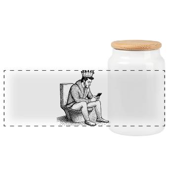 Sur le mobile - Boîte à biscuits avec couvercle en bois - blanc - Devant