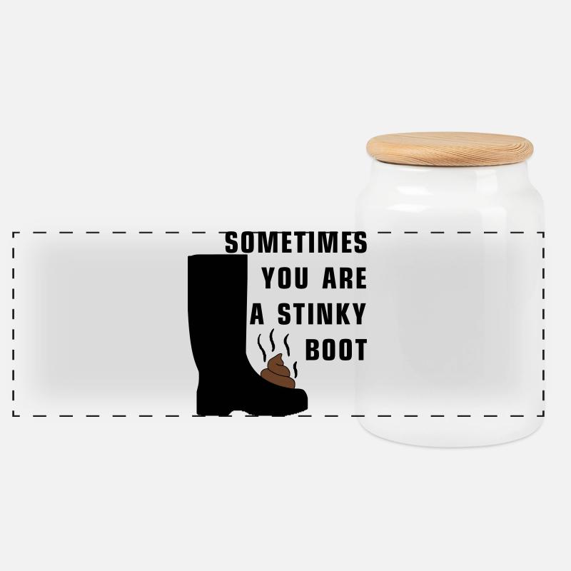 Sometimes you are a stinky boot - Panorama Keksdose mit Holzdeckel - Weiß