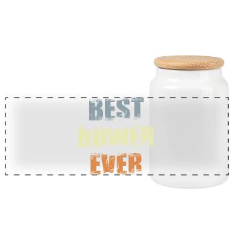 Best Rower - Panoramic Cookie Jar with Wooden Lid - white - Front