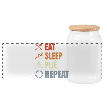 Eat Sleep Ballet Repeat - Panorama Keksdose mit Holzdeckel - Weiß - Vorne