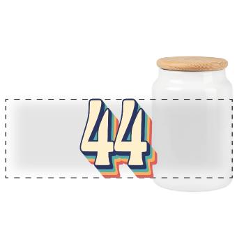 T-Shirt rétro Vintage numéro 44 quarante-quatre - Boîte à biscuits avec couvercle en bois - blanc - Devant