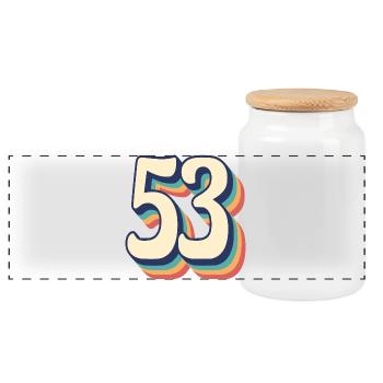 Vintage Retro T-Shirt Nummer 53 Dreiundfünfzig - Panorama Keksdose mit Holzdeckel - Weiß - Vorne