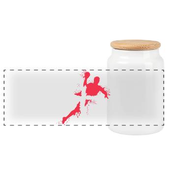 Handball Team Denmark Handball Player Symbol Throw icon - Panoramic Cookie Jar with Wooden Lid - white - Front