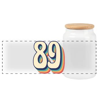 Vintage Retro T-Shirt Number 89 Eighty Nine - Panoramic Cookie Jar with Wooden Lid - white - Front
