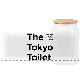 the tokyo toilet project - Panoramic Cookie Jar with Wooden Lid - white - Front