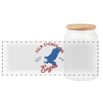 Palm-Springs Californie Sports Rétro Vintage Design - Boîte à biscuits avec couvercle en bois - blanc - Devant