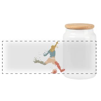 retro Fußball Speler Explosion vintage Mannschaft - Panorama Keksdose mit Holzdeckel - Weiß - Vorne